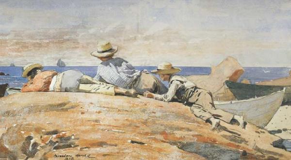 Winslow Homer Three Boys on the Shore (mk44) oil painting picture